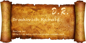 Draskovich Rajnald névjegykártya